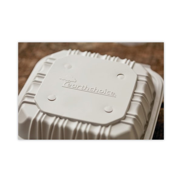 Vented Microwave Hinge-Lid Takeout Container, 8.5x8.5x3.1, Wht, PK146 PK