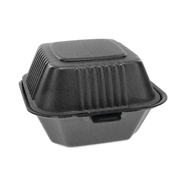 Foam Hinged Containers, Sandwich, 5.75x5.75x3.25, 1-Comp, Blk, PK504