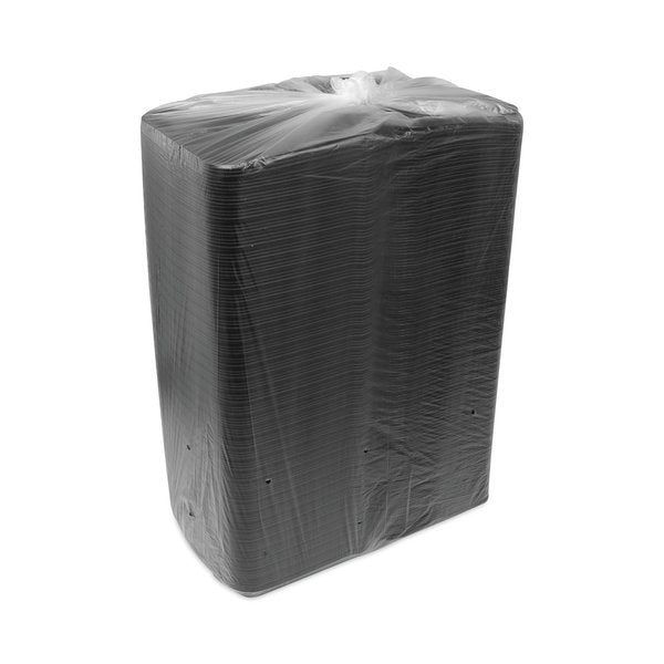 SmartLock Foam Hinged Containers, Med, 8 x 8.5 x 3, 1-Comp, Blk, PK150