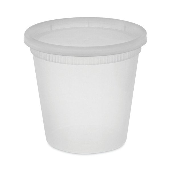DELItainer Microwavable Combo, 24 oz, 4.55 x 4.55 x 4.35, Clear, PK240 PK