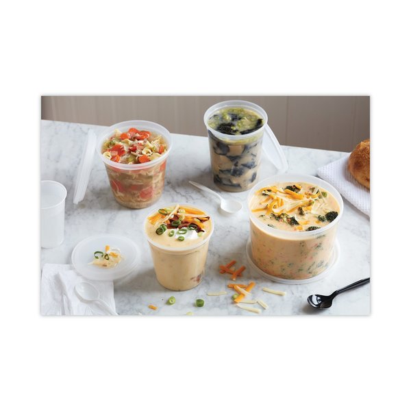 DELItainer Microwavable Combo, 24 oz, 4.55 x 4.55 x 4.35, Clear, PK240 PK