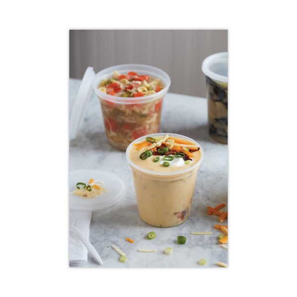DELItainer Microwavable Combo, 24 oz, 4.55 x 4.55 x 4.35, Clear, PK240 PK