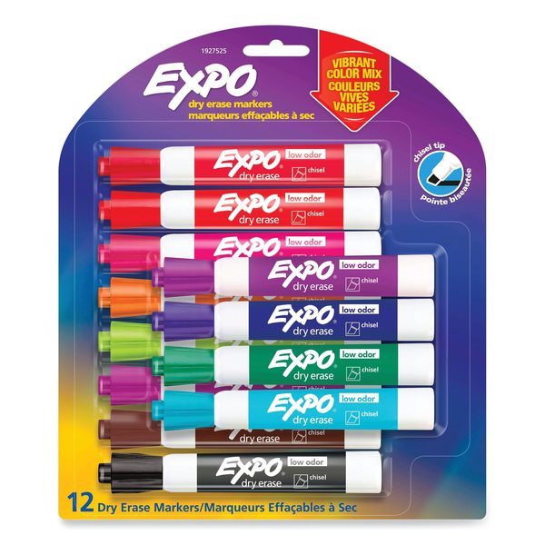 VibrantColorMarker, LowOdor DryErase, PK12