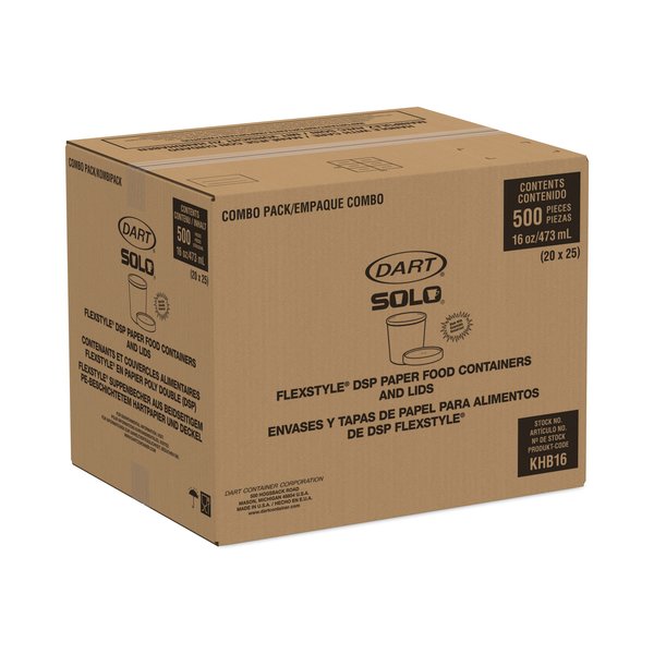 Flexstyle Double Poly Food Combo Pack, 16 oz, White, PK250