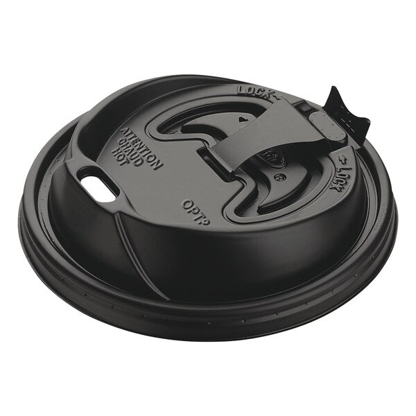 Optima Reclosable Lids for Paper Hot Cups 10-24 oz, Black, PK1000