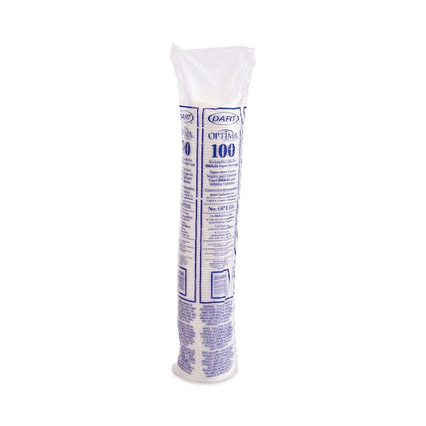 Optima Reclosable Lids for Paper Hot Cups 10-24 oz, White, PK1000