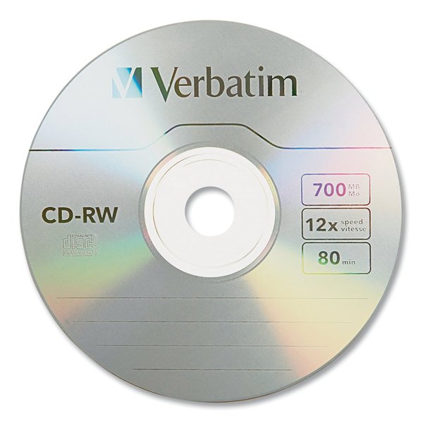 CD-RW Disc, 700MB/80min, 4X/12X, Spndl, PK25