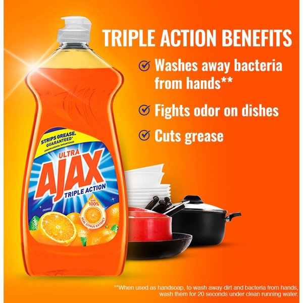 Dish Detergent, Liquid, Orange Scent, 28 oz Bottle, PK9