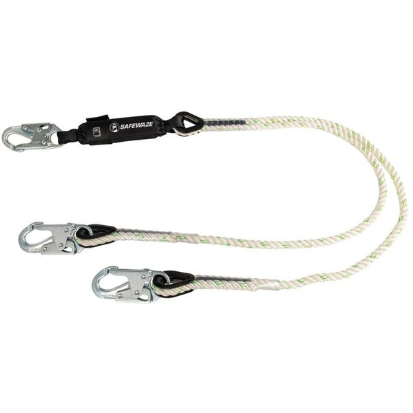 PRO 6' Rope Energy Absorbing Lanyard: Dual Leg, Snap Hooks