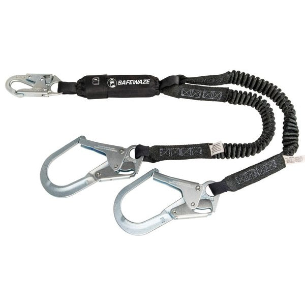 PRO 6' Stretch Energy Absorbing Lanyard: Dual Leg, Rebar Hook