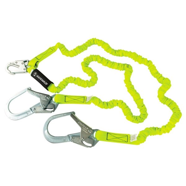 PRO 6' Stretch Internal Energy Absorbing Lanyard: Dual Leg, Rebar Hooks
