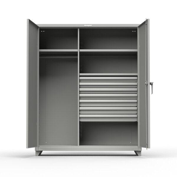 14 ga. Industrial Bin Cabinet with 3 Shelves 48 inW x 24 inD x 75 inH