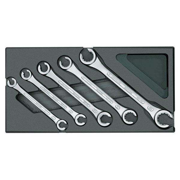 Set Of Open Flare Nut Wrenches, SAE or Metric: Metric