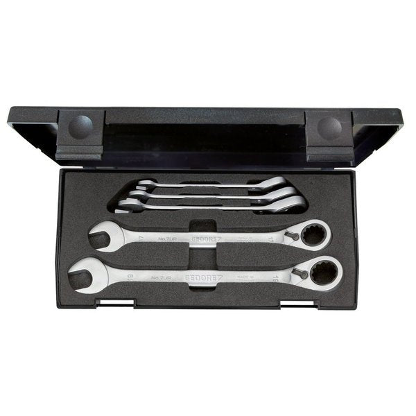Combination Ratchet Wrench Set, 8-19mm, SAE or Metric: Metric