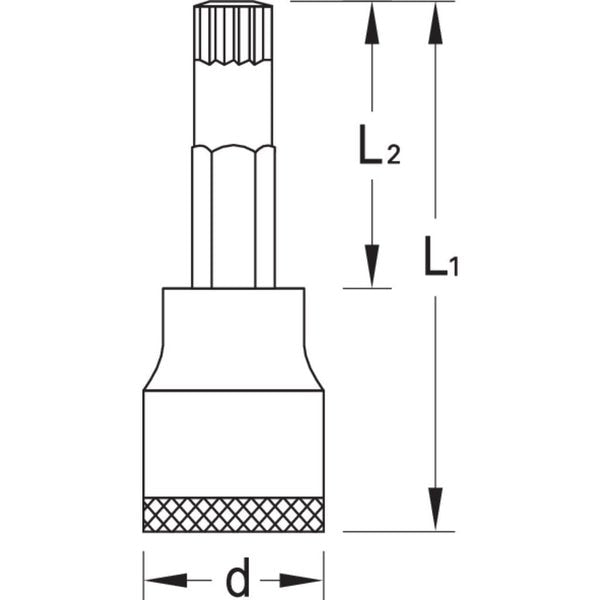 Screwdriver Bit Socket, 1/2