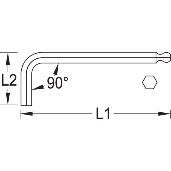Hexagon Allen Key, Extra Long, 4mm