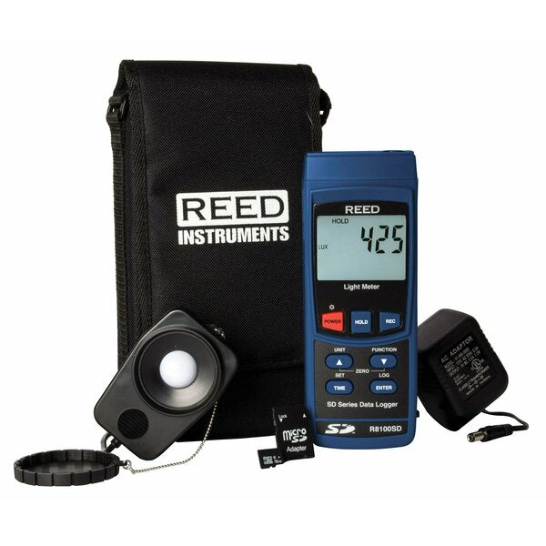 REED Data Logging Light Meter with Power Adapter and SD Card
