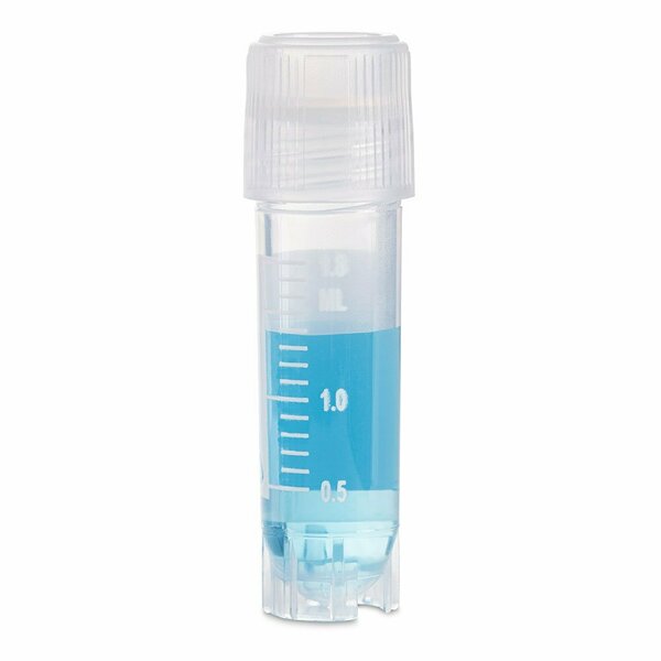 Cryogenic Vials, 2.0ml, Sterile, External Threads, Attached Screwcap with O-ring seal, RB, SS, PG, WS, 500PK
