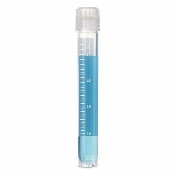 Cryogenic Vials, 5.0ml, Sterile, External Threads, Attached Screwcap with O-ring seal, RB, SS, PG, WS, 500PK