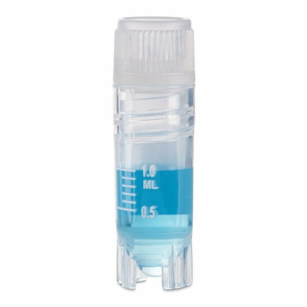 Cryogenic Vials, 1.0ml, Sterile, Internal Threads, Attached Screwcap with O-ring seal, CB, SS, PG, WS, 500PK
