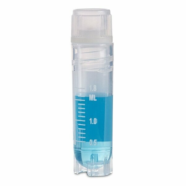 Cryogenic Vials, 2.0ml, Sterile, Internal Threads, Attached Screwcap with O-ring seal, RB, SS, PG, WS, 500PK