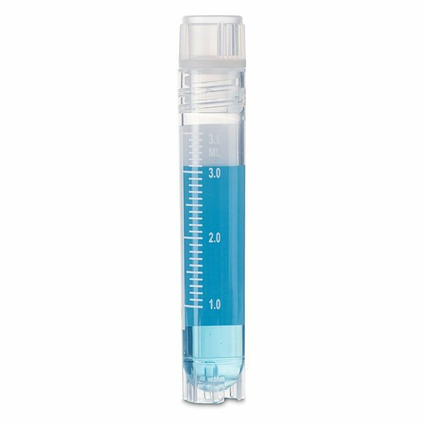 Cryogenic Vials, 4.0ml, Sterile, Internal Threads, Attached Screwcap with O-ring seal, RB, SS, PG, WS, 500PK