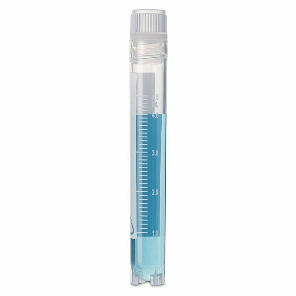 Cryogenic Vials, 5.0ml, Sterile, Internal Threads, Attached Screwcap with O-ring seal, RB, SS, PG, WS, 500PK