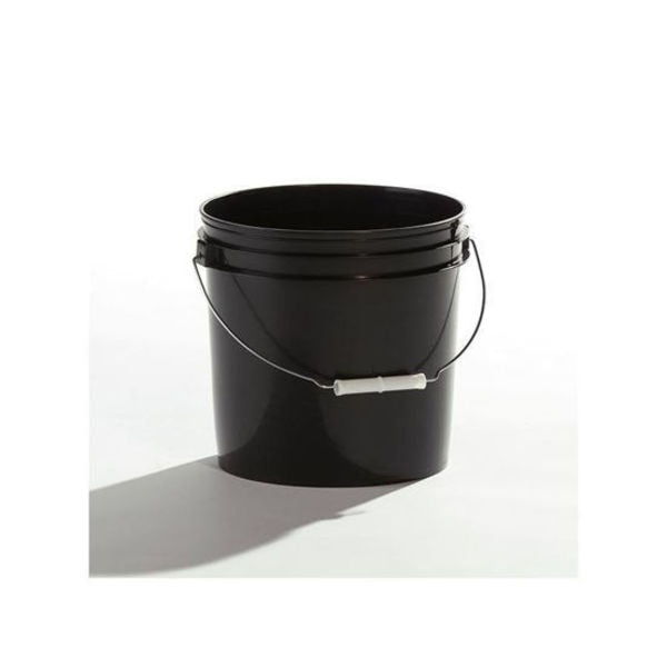 Open Head Pail, HDPE, Black, 2 gal.