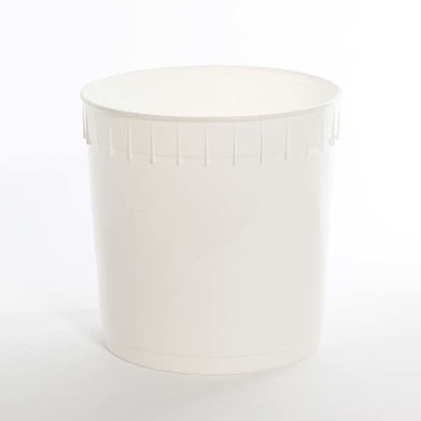 Open Head Pail, HDPE, White, 2.5 gal.