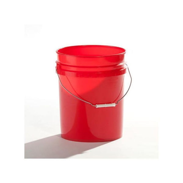 Open Head Pail, HDPE, Red, 5 gal.