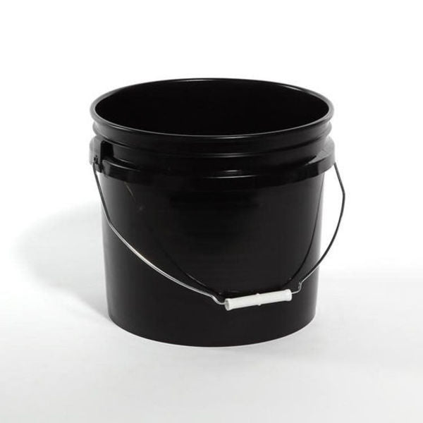 Open Head Pail, HDPE, Black, 3.5 gal.