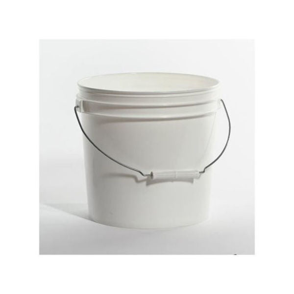 Open Head Pail, HDPE, White, 2 gal., Height: 9-1/4