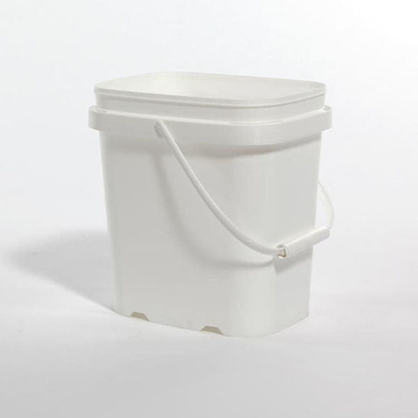 Open Head Pail, HDPE, White, 1 gal., Width: 5-7/8