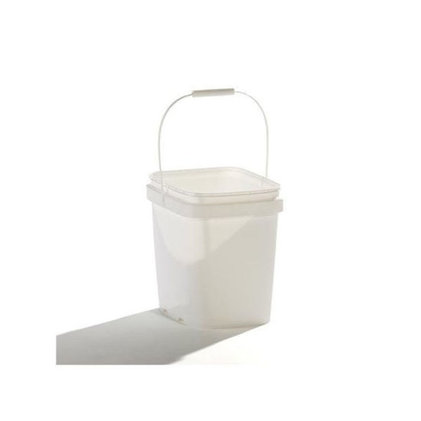 Open Head Pail, HDPE, White, 2 gal., Height: 9-9/16