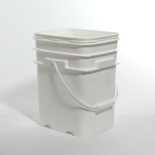 Open Head Pail, HDPE, White, 5.3 gal.