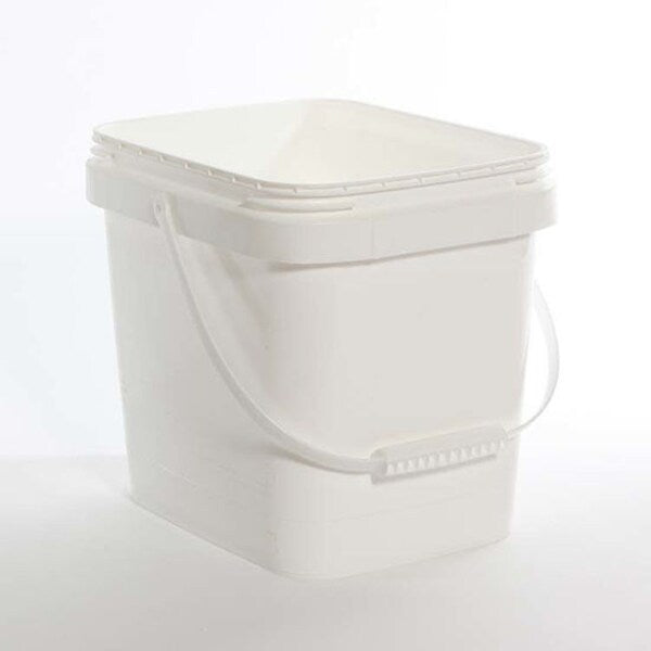Open Head Pail, HDPE, White, 3.5 gal., Height: 10-13/16