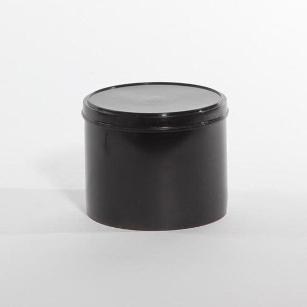Black, HDPE, Plastic w/Lid, 80 oz.