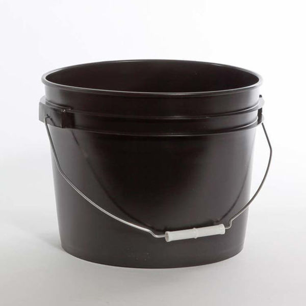 Open Pail Head, 12L, HDPE, Black