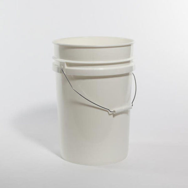 Open Head Pail, HDPE, White, 6 gal., Diameter: 11-29/32