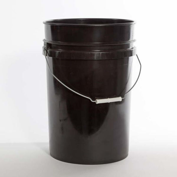 Open Head Pail, HDPE, Black, 6 gal.