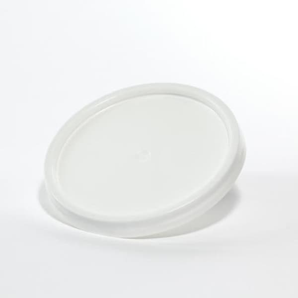 Cover, HDPE, White, 3.5-6 gal., Height: 1-3/16