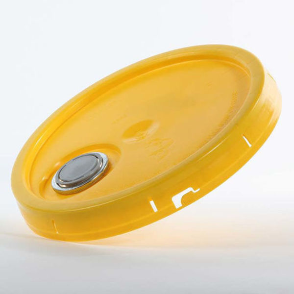 Cover, HDPE, Yellow, 3.5-6 gal.