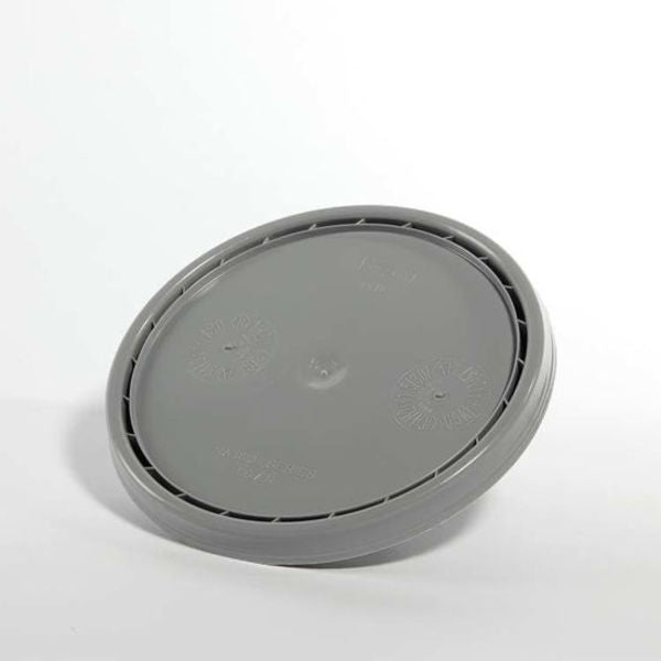 Cover, HDPE, Gray, 3.5-6 gal., Height: 1-9/32