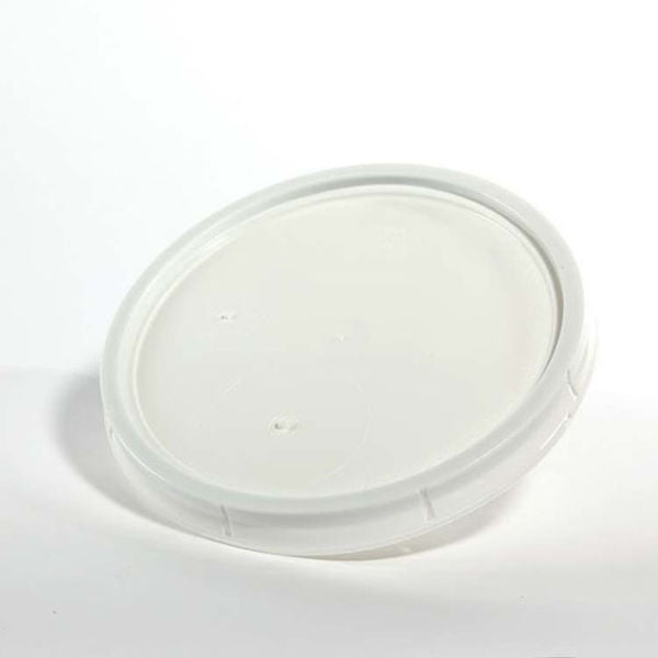 Cover, HDPE, White, 3.5-6 gal., Height: 1-1/4