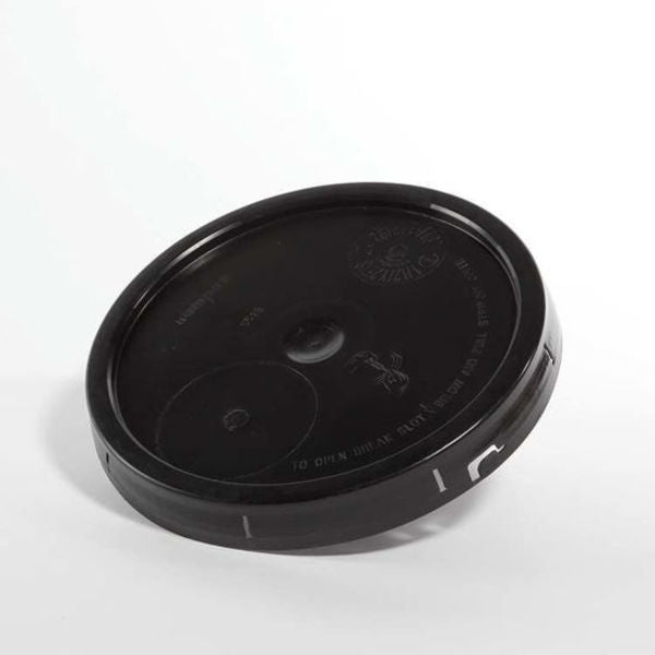 Cover, HDPE, Black, 3.5-6 gal., Shape: Round