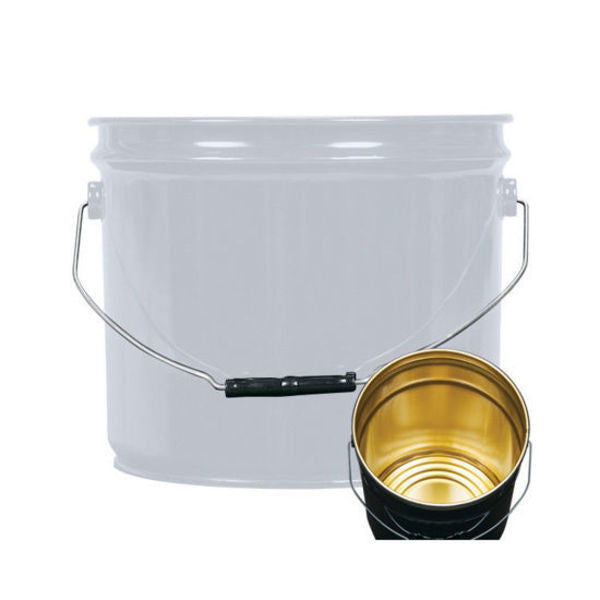 Open Head Pail, Steel, Gray, 3.5 gal., Height: 9-11/16