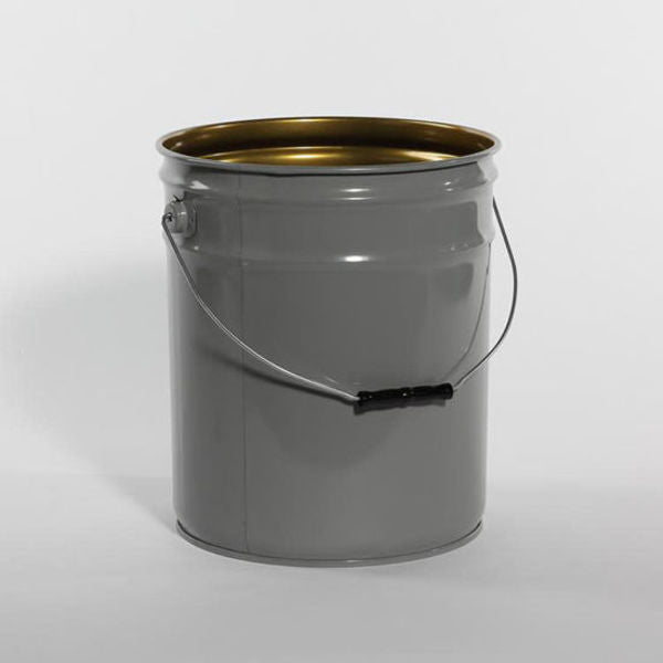 Open Head Pail, Steel, Gray, 5 gal., UN Rating Liquid: Y1.6/90