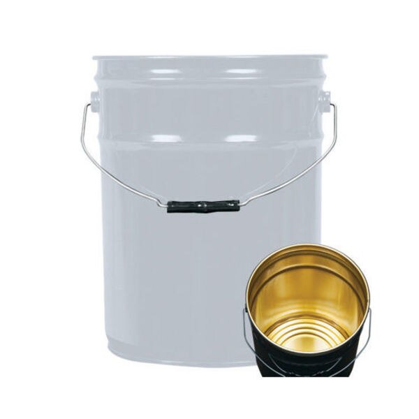 Open Head Pail, Steel, Gray, 5.3 gal.