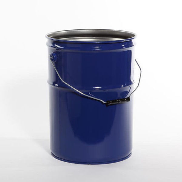 Open Head Pail, Steel, Blue, 6 gal.