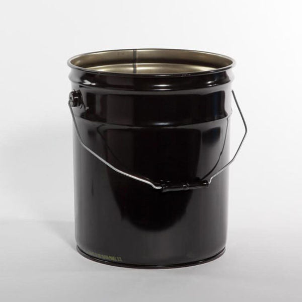 Open Head Pail, Steel, Black, 5 gal., UN Rating Liquid: Y2.0/100